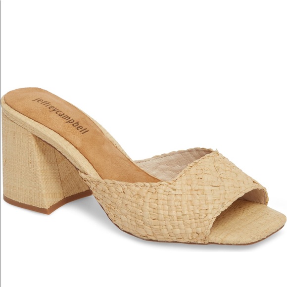 Jeffrey Campbell Raffia Woven Heel Sandal 8 - Picture 1 of 6
